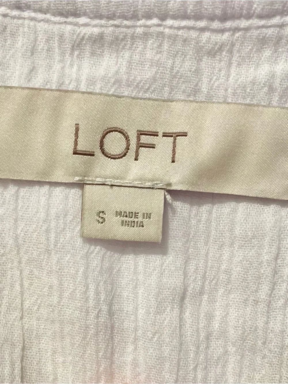 LOFT White 100% Cotton Sleeveless Button Front Top Summer Boho Cottagecore Sz S - Picture 2 of 7